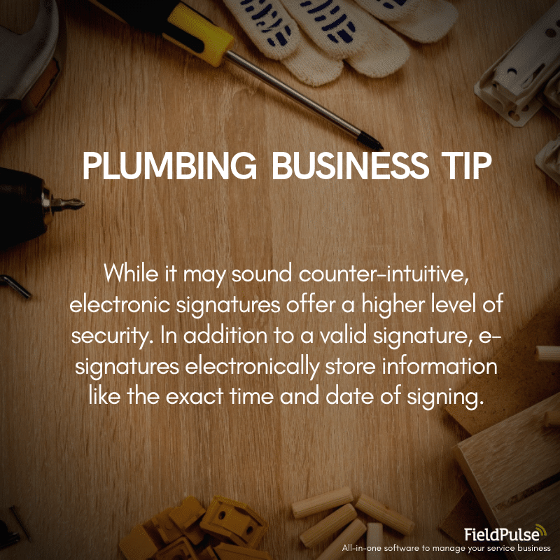 Plumbing Business Tip Esignatures