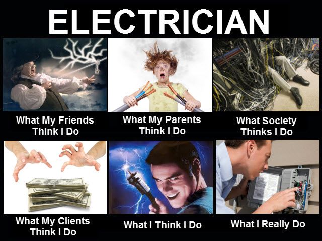 Electrician Meme: What my family thinks I do