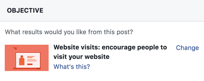 Set Objective to Website Visits