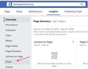 Select Posts from the Insights Page