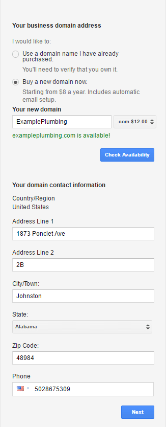 Google Registration New Domain