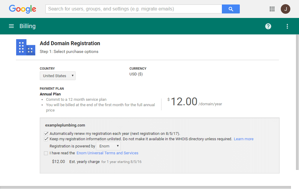 Google Domain After Registration